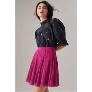 Anthropologie Maeve Juliette Pink Tulle Petite Mini Skirt
